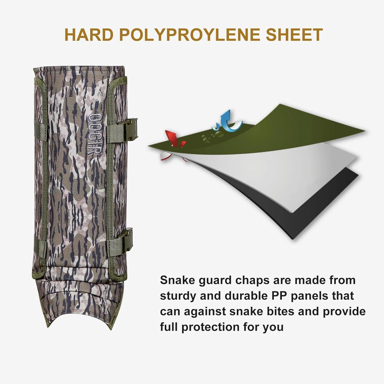 imageQOGIR Snake Gaiters 3 Pack Durable Snake Guards for Hunting Snake Gaiter Leggings for Men ampamp Women Snake Bite Protection for Lower Legs Snake Proof GaitersBark Camo3 Pack