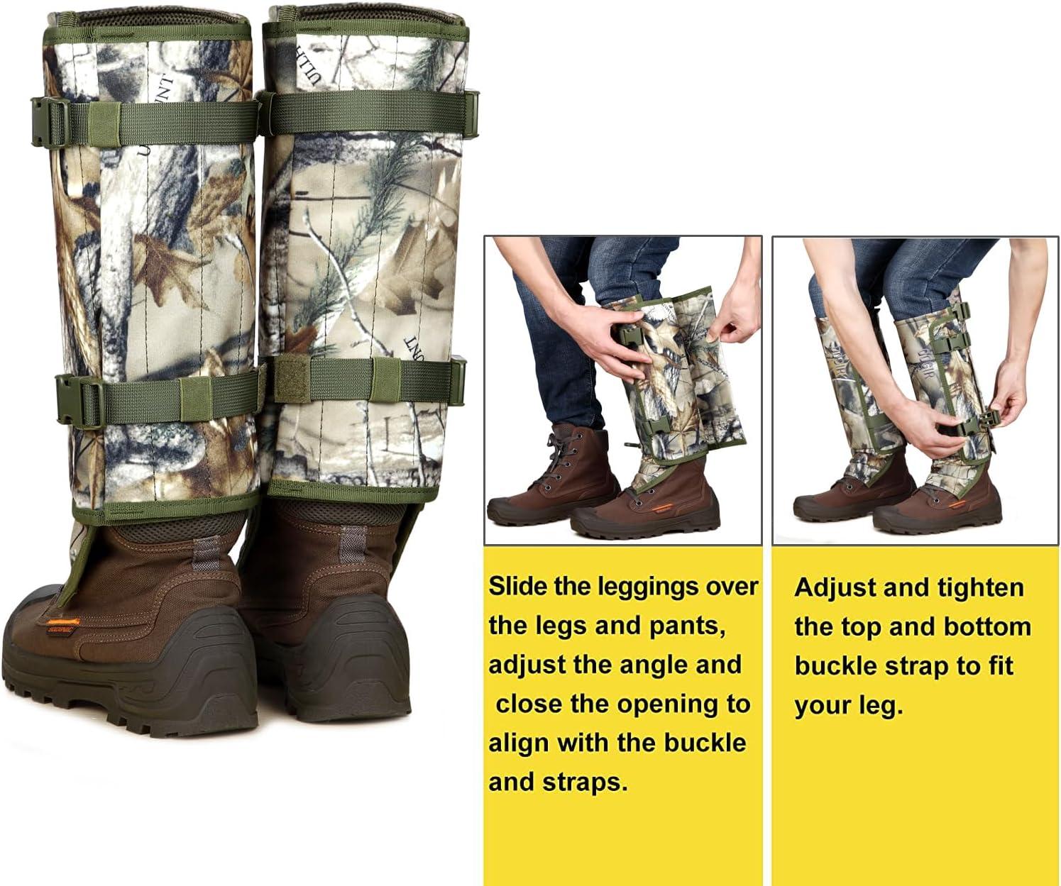 imageQOGIR Snake Gaiters 3 Pack Durable Snake Guards for Hunting Snake Gaiter Leggings for Men ampamp Women Snake Bite Protection for Lower Legs Snake Proof GaitersTree Camo3 Pack