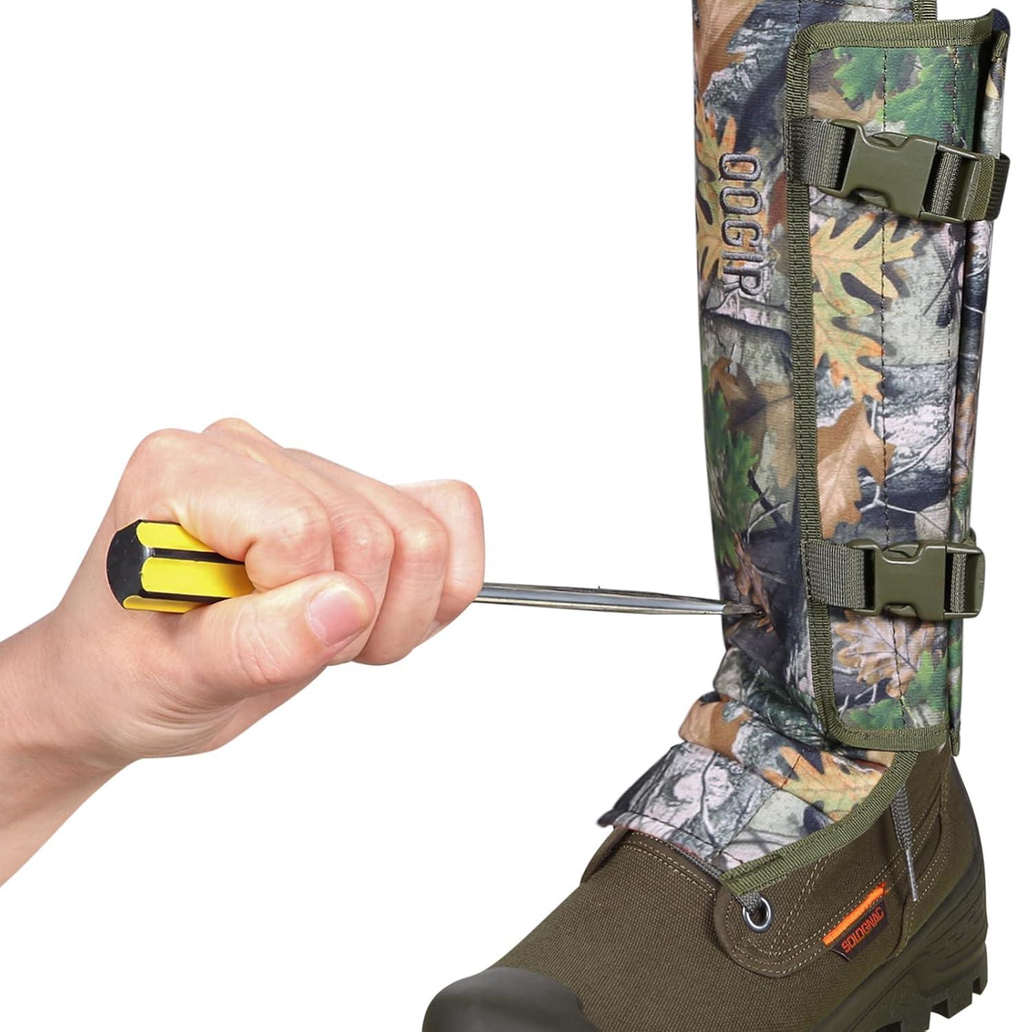 imageQOGIR Snake Gaiters 3 Pack Durable Snake Guards for Hunting Snake Gaiter Leggings for Men ampamp Women Snake Bite Protection for Lower Legs Snake Proof GaitersNew Tree Camo3 Pack