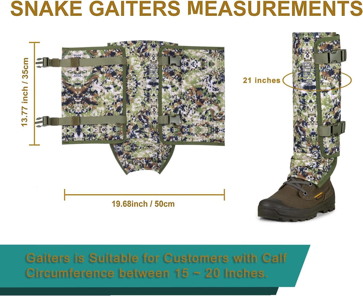 imageQOGIR Snake Gaiters 3P ampamp Silent Camo Gaiters Durable Snake Guards for Hunting Snake Gaiter Leggings for Men ampamp Women Snake Bite Protection for Lower Legs Snake Proof Gaiters with Adjustable Size