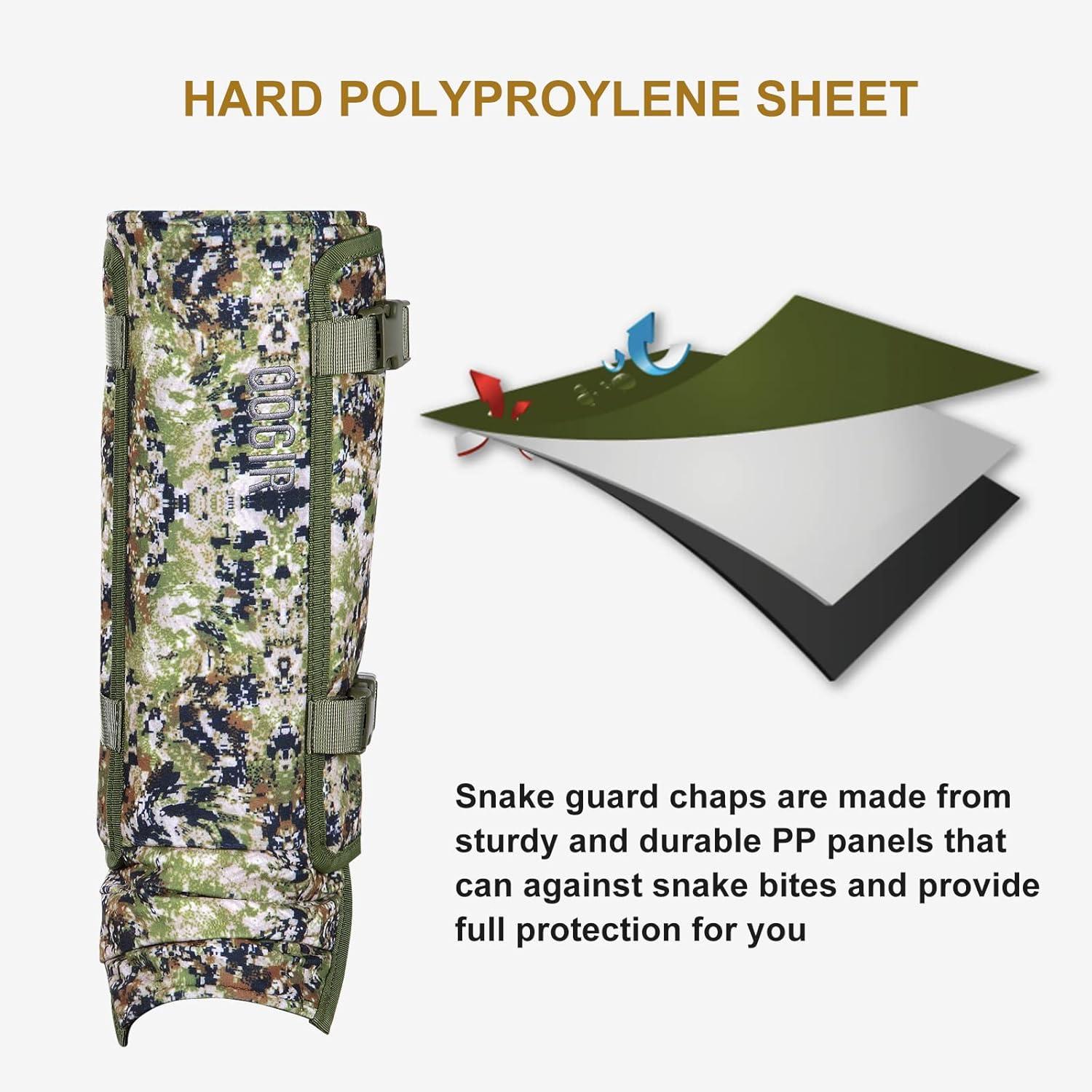 imageQOGIR Snake Gaiters 3P ampamp Silent Camo Gaiters Durable Snake Guards for Hunting Snake Gaiter Leggings for Men ampamp Women Snake Bite Protection for Lower Legs Snake Proof Gaiters with Adjustable Size