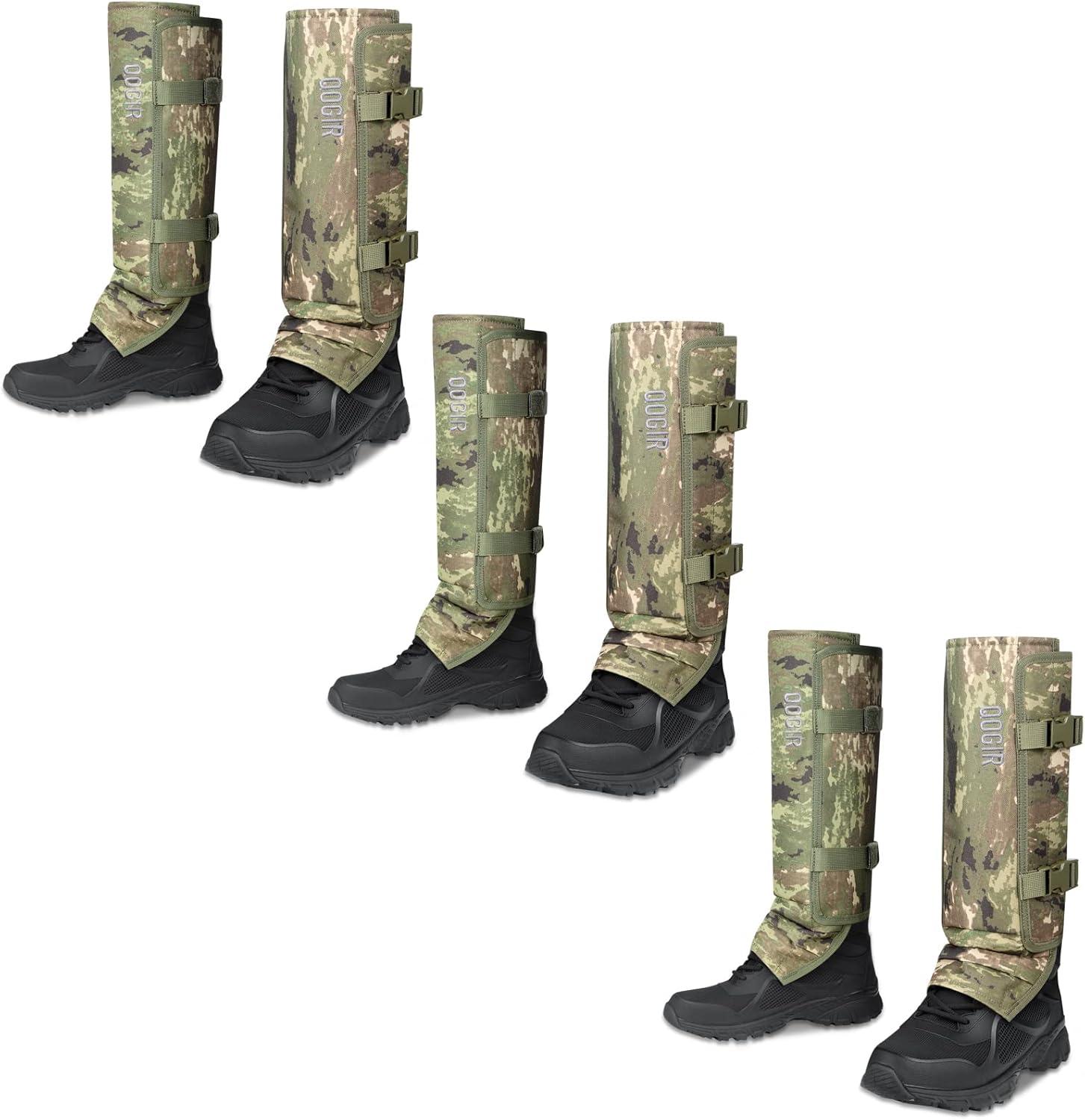 imageQOGIR Snake Gaiters 3P ampamp Silent Camo Gaiters Durable Snake Guards for Hunting Snake Gaiter Leggings for Men ampamp Women Snake Bite Protection for Lower Legs Snake Proof Gaiters with Adjustable Size