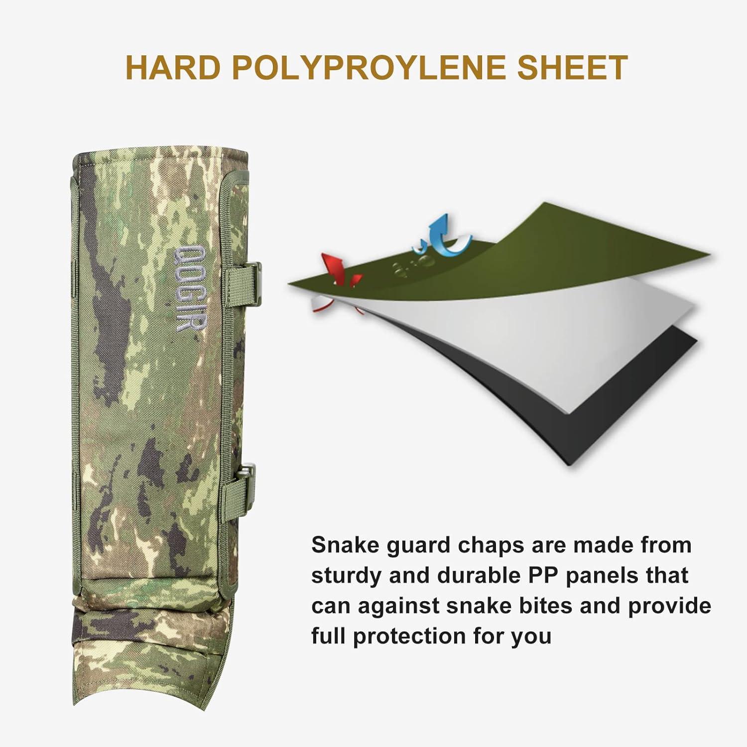 imageQOGIR Snake Gaiters Snake Chap Waterproof Snake Guards Snake Bite Protection for Lower Legs Snake Proof Gaiters Fit for Men ampamp Women Adjustable Size for Hunting Hiking and Farm Working