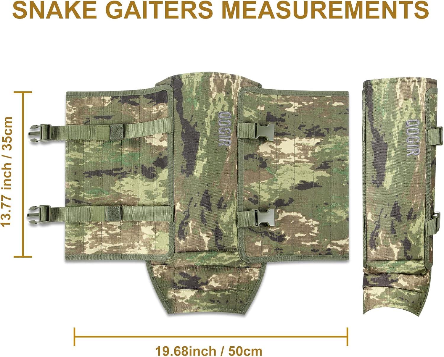 imageQOGIR Snake Gaiters for Hunting Snake Bite Protection Guards for Legs Heavy Duty Adjustable Lightweight Flexible Design fits Men Women