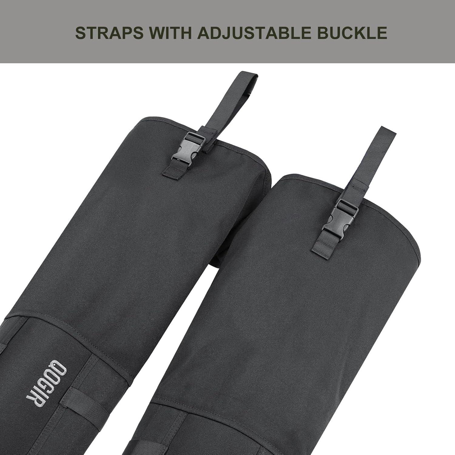 imageQOGIR Snake Guard Protection Chaps Snake Bite Protection for Ankle to Thigh Snake Chaps Waterproof Snake GaitersBlack