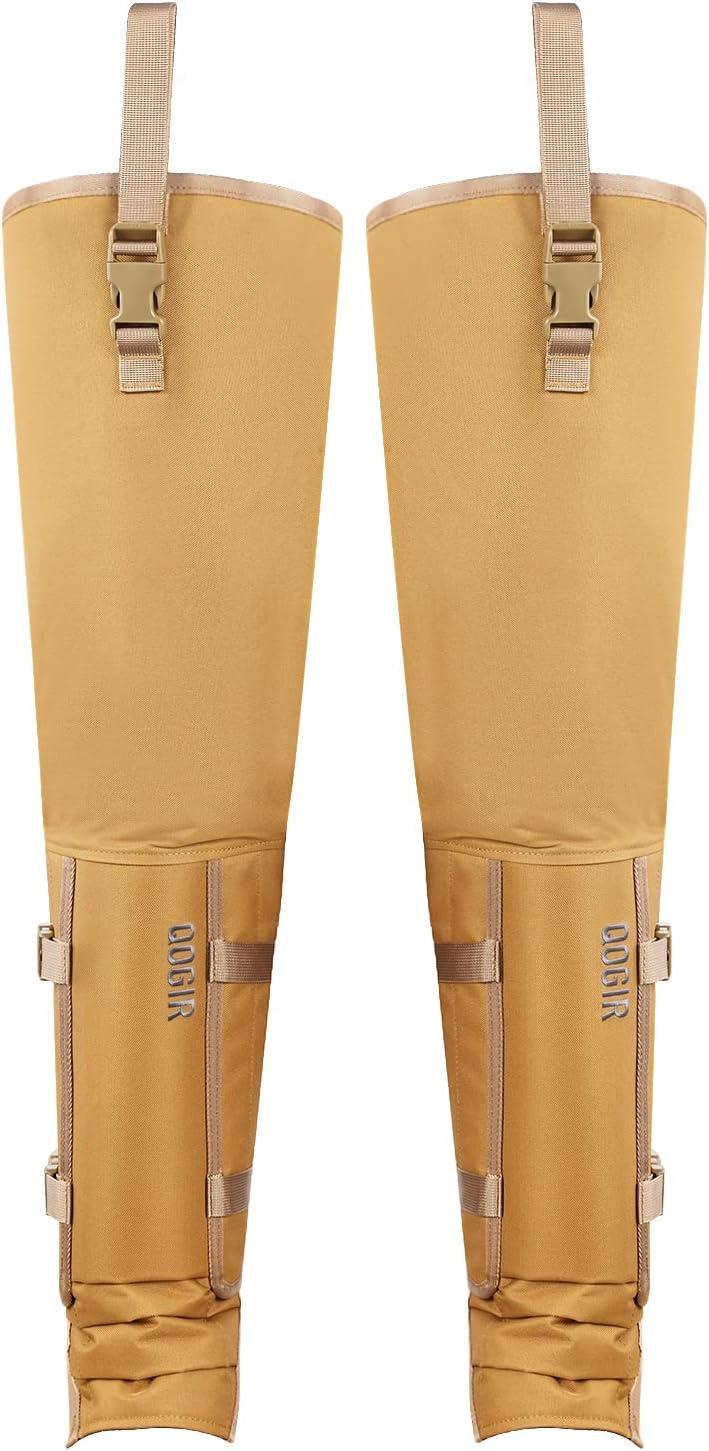 imageQOGIR Snake Guard Protection Chaps Snake Bite Protection for Ankle to Thigh Snake Chaps Waterproof Snake GaitersKhaki