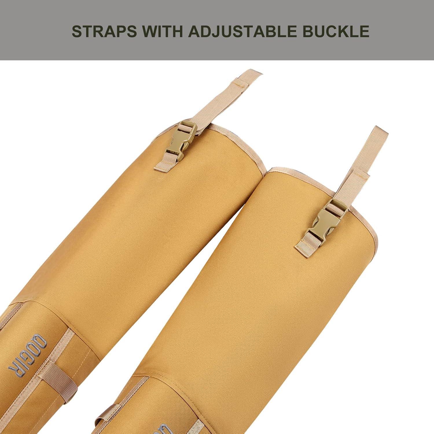 imageQOGIR Snake Guard Protection Chaps Snake Bite Protection for Ankle to Thigh Snake Chaps Waterproof Snake GaitersKhaki