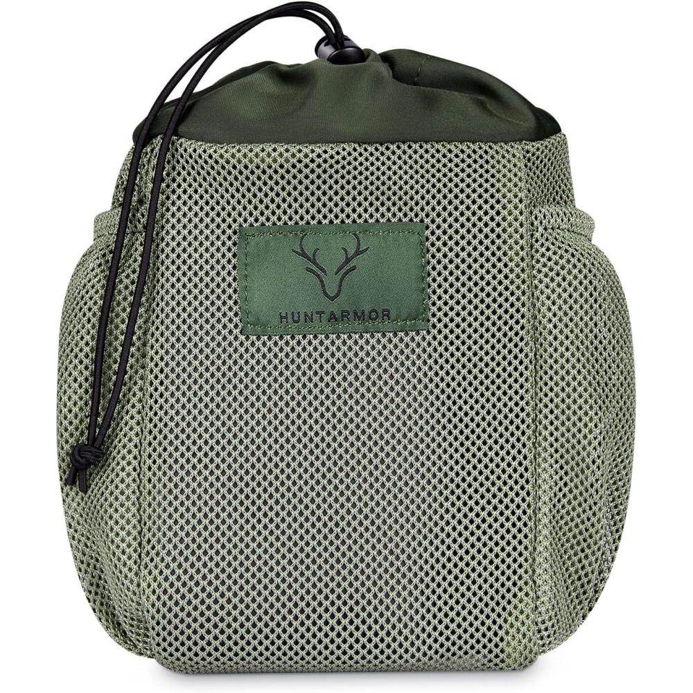 imageQOGIR Dump Pouch Saddle Pouches Mesh Saddle Bags with Drawstring Closure Easily Attaches to Any Hunting Saddle Lightweight Saddle Hunting Accessories Comfortable Hunting Saddle Accessories