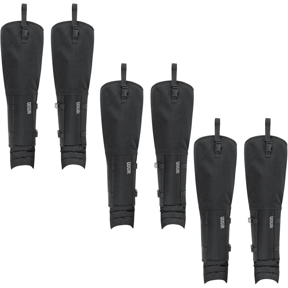 imageQOGIR Snake Chaps Snake Guard Gaiters for BriarProof Upland Hunting Chap Waterproof Brush Protector Chap Hunting GaitersBlack3 Pack