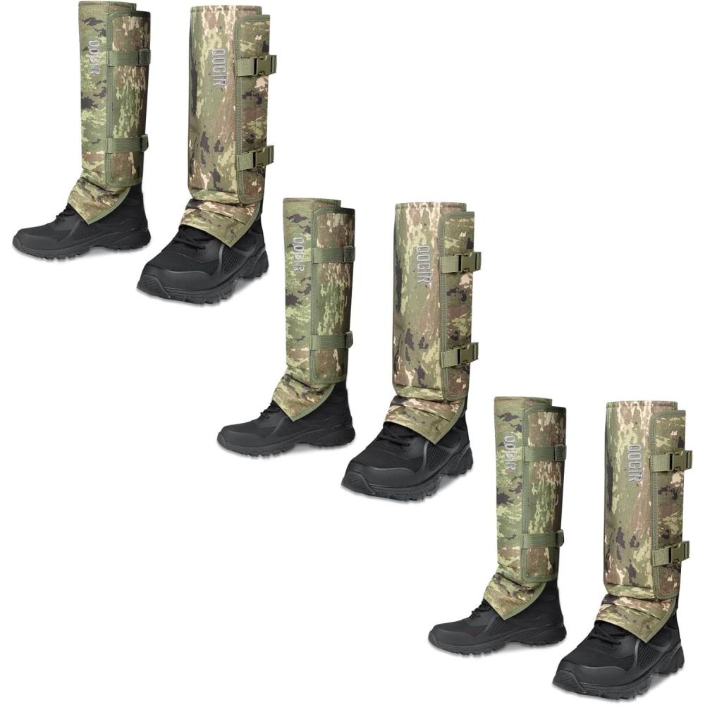 imageQOGIR Snake Gaiters 3 Pack Durable Snake Guards for Hunting Snake Gaiter Leggings for Men ampamp Women Snake Bite Protection for Lower Legs Snake Proof GaitersCamo3 Pack