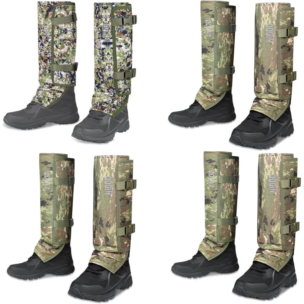 imageQOGIR Snake Gaiters 3P ampamp Silent Camo Gaiters Durable Snake Guards for Hunting Snake Gaiter Leggings for Men ampamp Women Snake Bite Protection for Lower Legs Snake Proof Gaiters with Adjustable Size