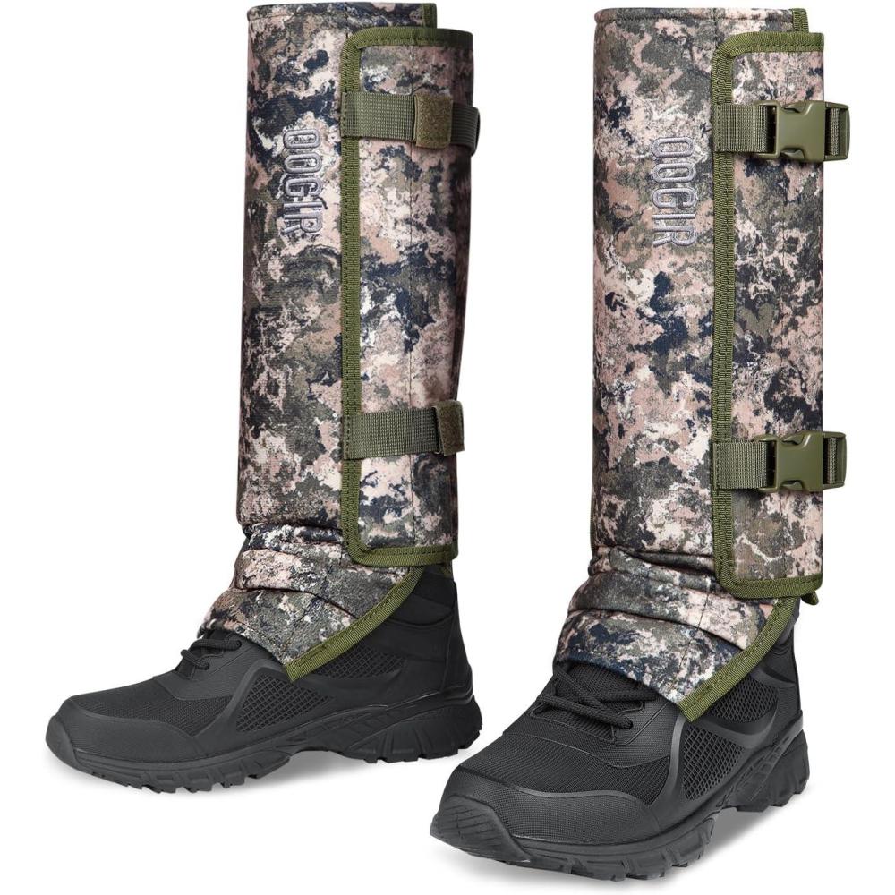 imageQOGIR Snake Gaiters for Hunting Durable Snake Guards Snake Gaiter Leggings for Men ampamp Women Snake Bite Protection for Lower Legs Snake Proof Gaiters with Adjustable SizeMountain Camouflage