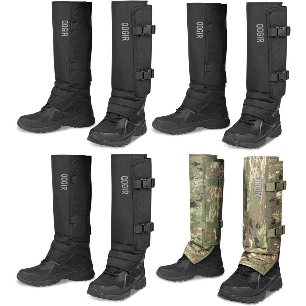 imageQOGIR Snake Gaiters for Hunting Snake Bite Protection Guards for Legs Heavy Duty Adjustable Lightweight Flexible Design fits Men Women