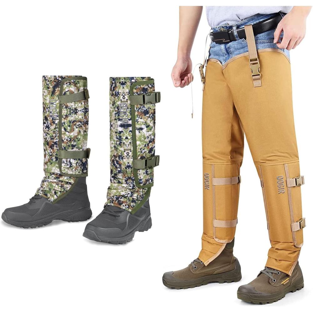 imageQOGIR Snake Guard Chaps ampamp Silent Camo Snake Gaiters for Hunting Snake Gear with Full Protection from Snake Bites ampamp Briar Thorns ampamp Brush