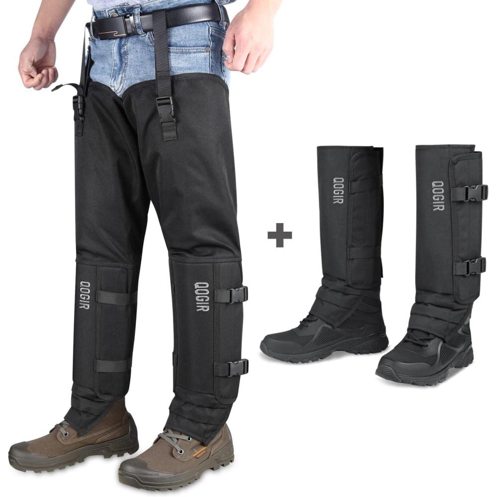 imageQOGIR Snake Guard Chaps for Hunting Snake Gear with Full Protection for Ankle to Lower and Thigh Legs from Snake Bites ampamp Briar Thorns ampamp Brush