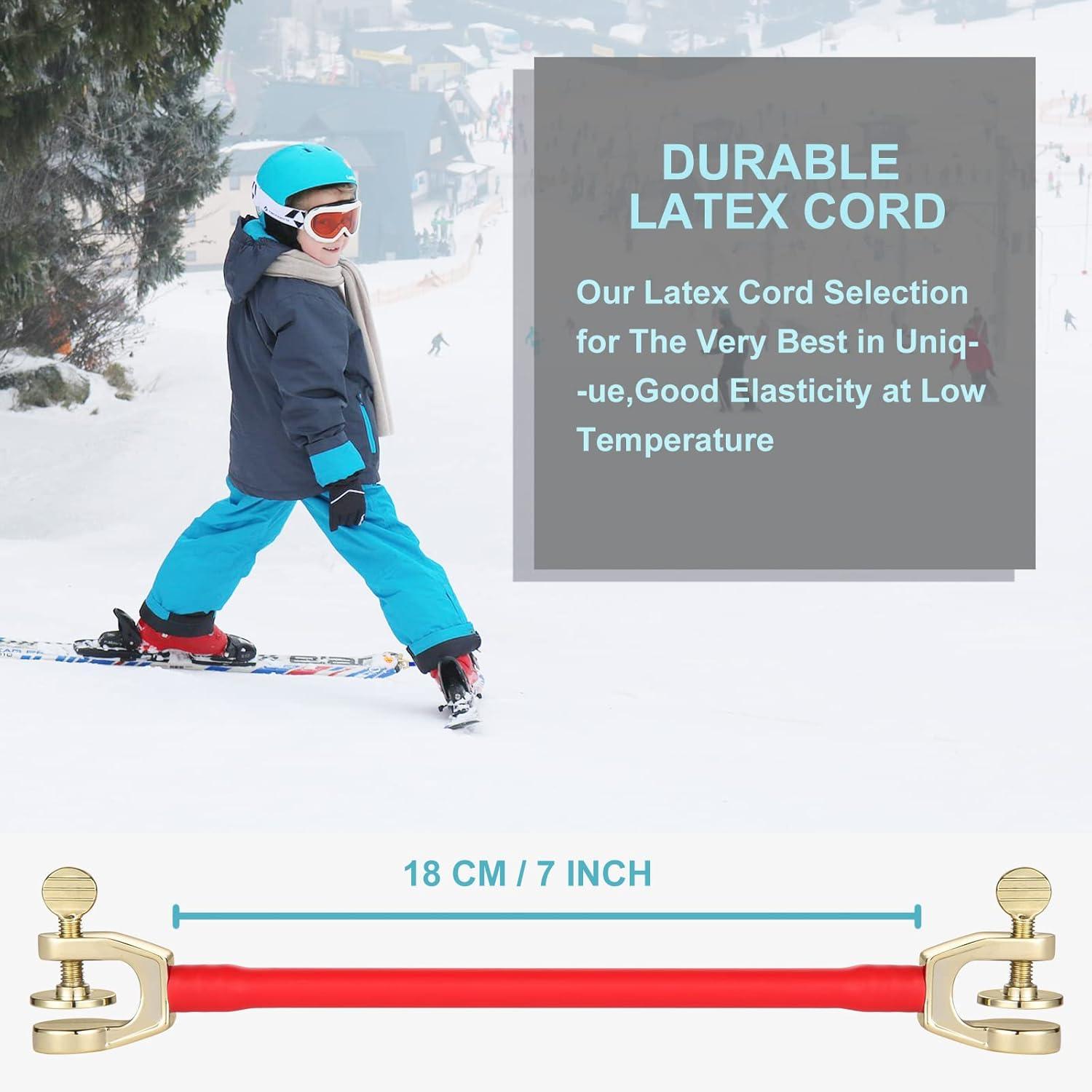 imageQOGIR Durable Ski Tip Connector with Stainless Steel Head Learn to Ski with Ski Training Tip Connector Portable Ski Training Aid to Teaches Speed Control Perfect for BeginnersRed