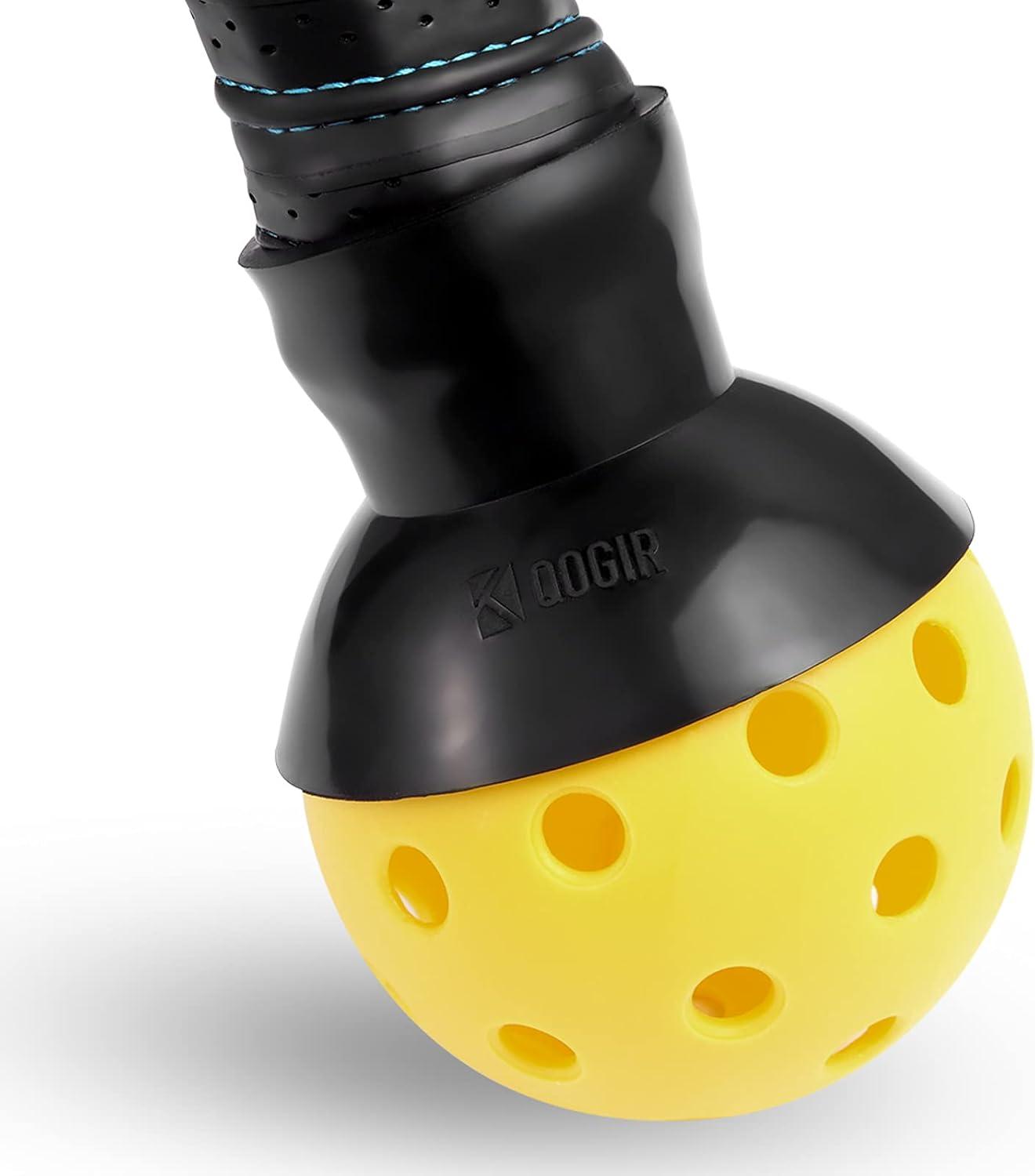 imageQOGIR Pickleball Ball Retriever 3 Pack Easy Pickleball Ball Accessory to Pick Up Pickleball Balls Without Bending Over Attaches to Pickleball Paddle Bottom Fits Any Pickleball Paddles Black