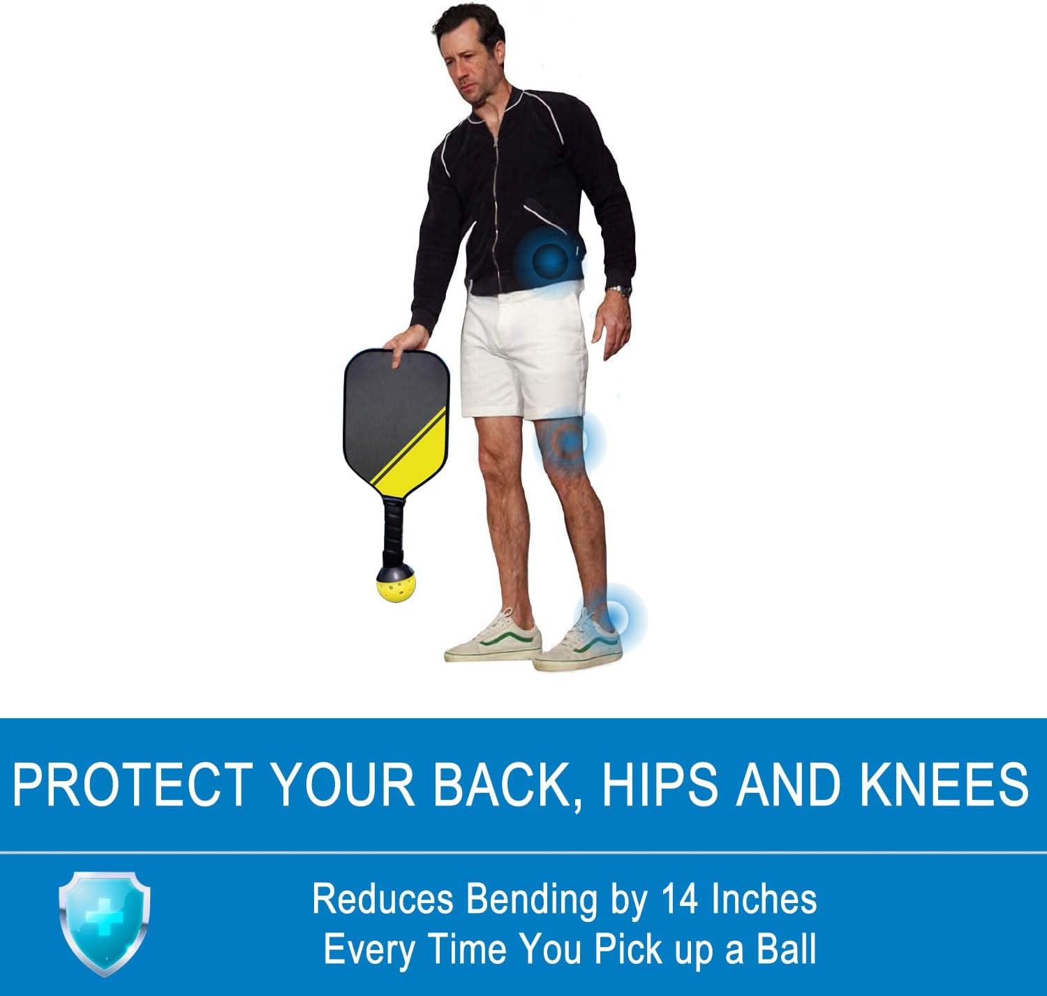 imageQOGIR Pickleball Ball Retriever Easy Pick Up Without Bending Over Fits Any PaddleBlack1 Pack