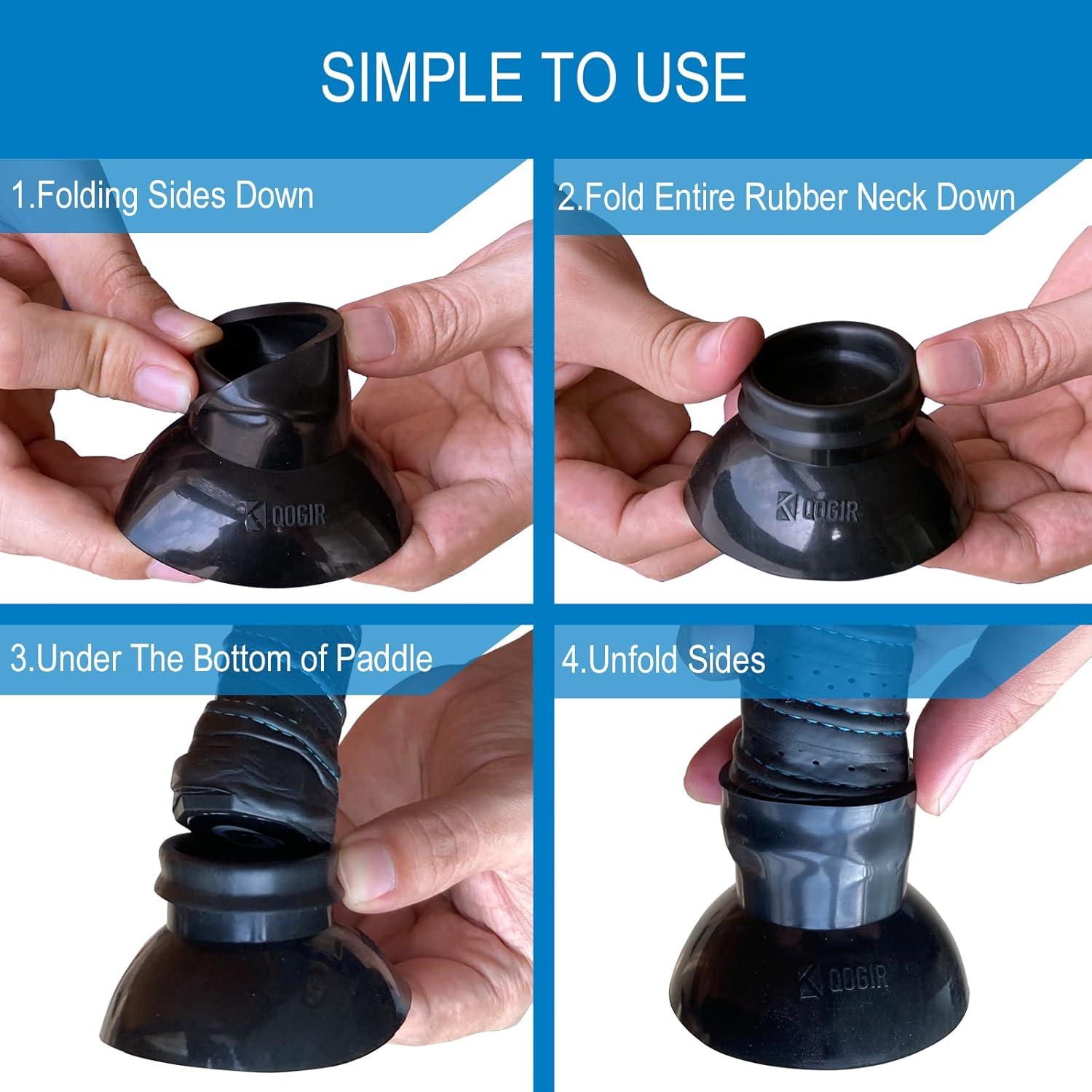 imageQOGIR Pickleball Ball Retriever Easy Pick Up Without Bending Over Fits Any PaddleBlack4 Pack