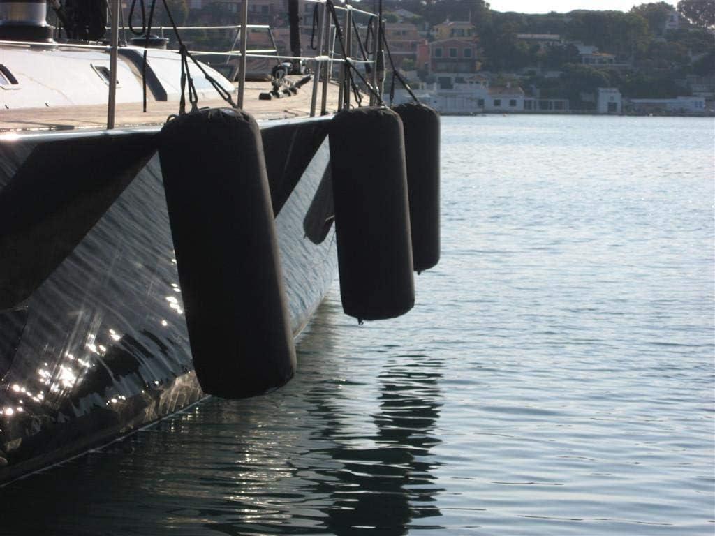imageQOGIR Premium Boat Fender Covers Black Fender Covers for Boats Fits Boat Fenders Cover for Center Rope Tube Boat FendersG2 Fits 45x155 Fenders