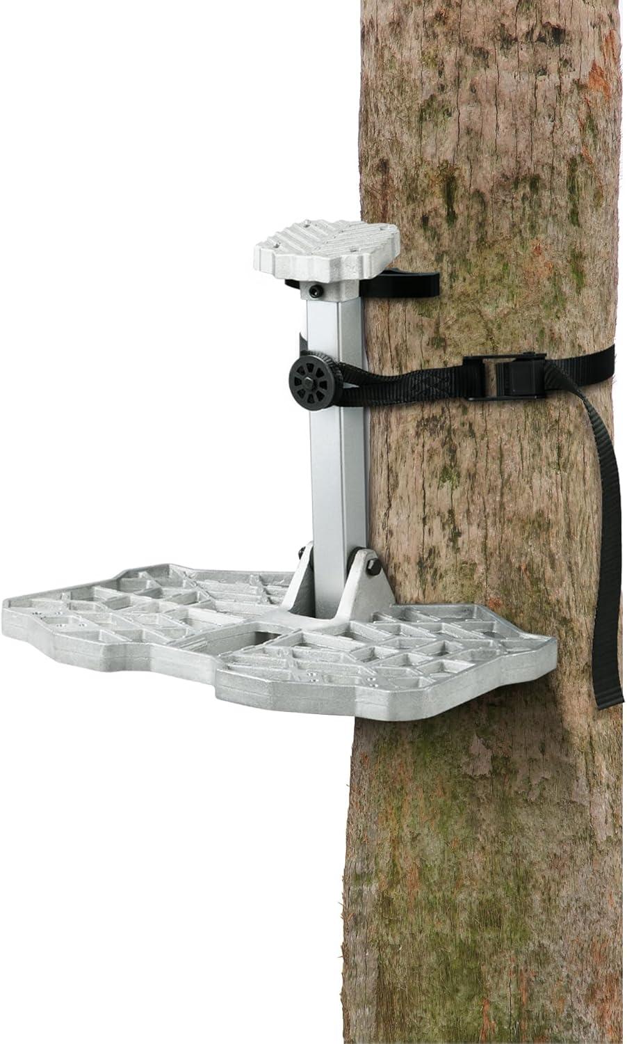 imageQOGIR Saddle Hunting Platform Reliable Tree Saddle Platform with NonSlip Ridge Grips Lightweight Cast Aluminum Construction Fully Adjustable Silent Platform 161quotx122quot Hunting PlatformGrey