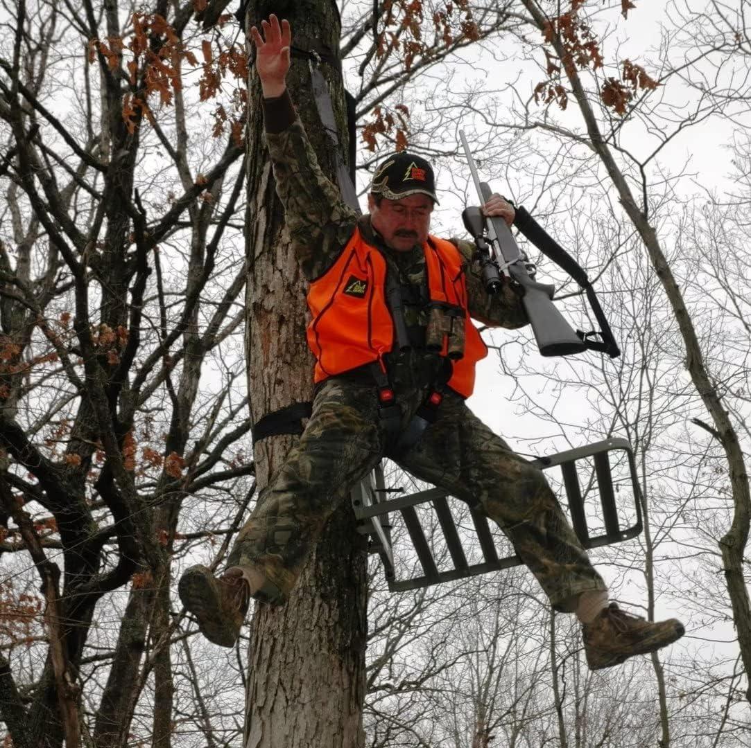 imageQOGIR Safety Harness Tree Strap QuickConnect Stitched Nylon Tree Strap with Steel Buckle for TreeStand Hunting Fall Protection Tree Strap for Tree Stand Accessories Safety Tree Strap for Hunting