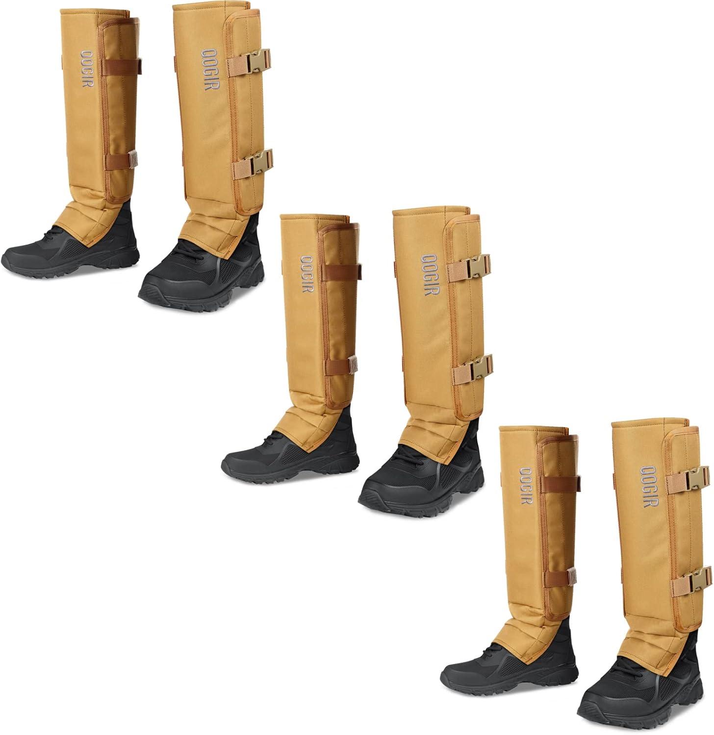 imageQOGIR Snake Gaiters 3 Pack ampamp Silent Camo Snake Chaps Snake Guards for Hunting Snake Gaiter Leggings for Men ampamp Women Snake Bite Protection for Lower Legs Snake Proof Gaiters with Adjustable Size