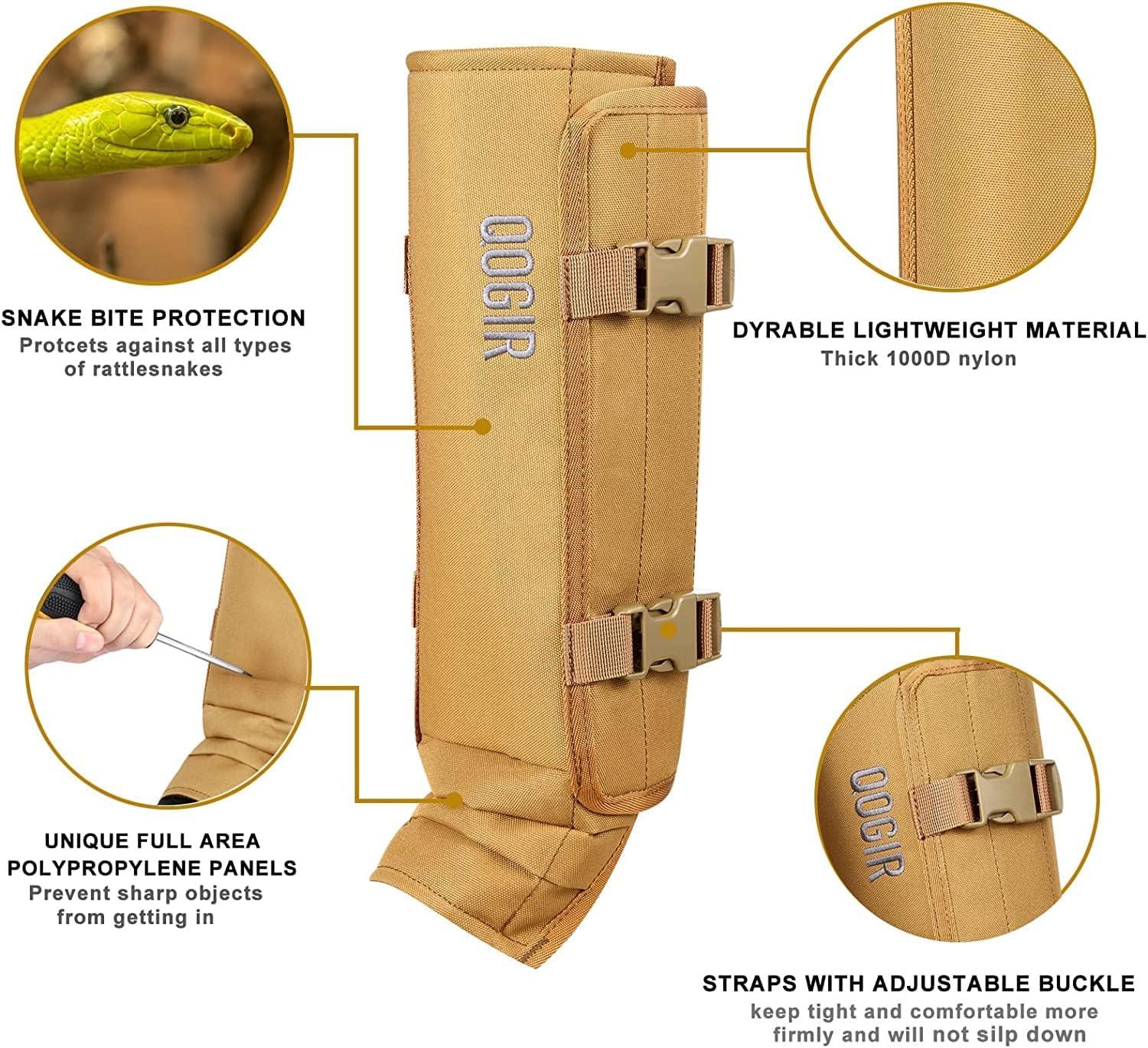 imageQOGIR Snake Gaiters 3 Pack ampamp Silent Camo Snake Chaps Snake Guards for Hunting Snake Gaiter Leggings for Men ampamp Women Snake Bite Protection for Lower Legs Snake Proof Gaiters with Adjustable Size