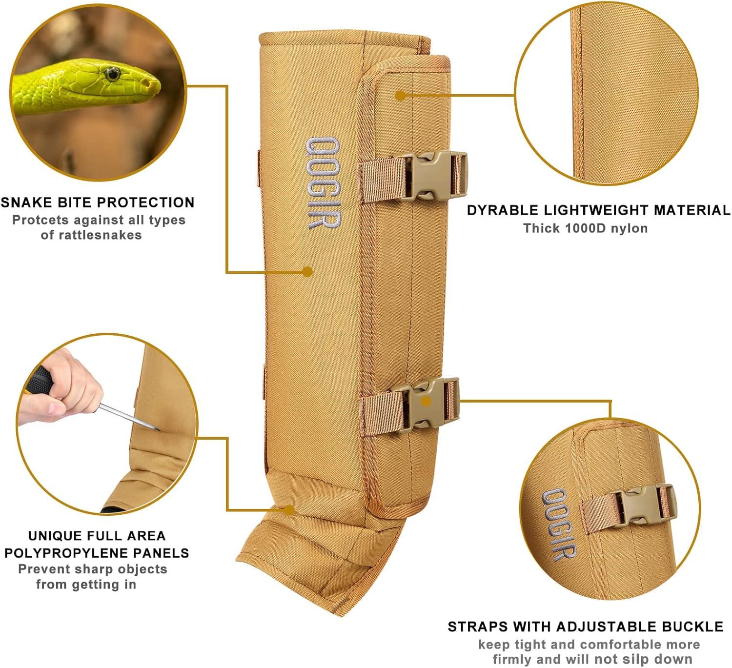 imageQOGIR Snake Gaiters Snake Guards Durable Snake Guards Snake Gaiter Leggings for Men ampamp Women Snake Bite Protection for Lower Legs Snake Proof Gaiters with Adjustable Size