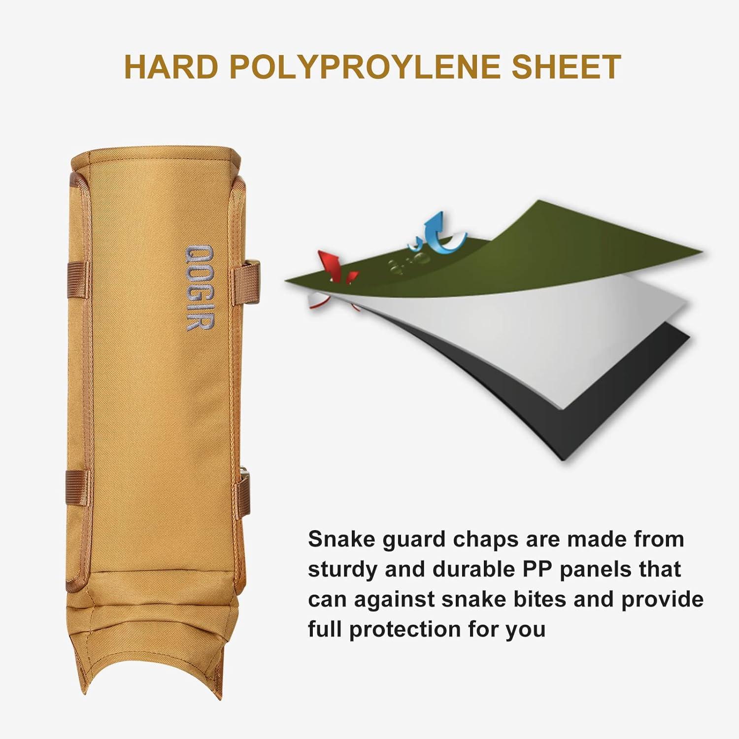 imageQOGIR Snake Gaiters Waterproof Snake Guards Snake Bite Protection for Lower Legs Snake Proof Chaps Fit for Men ampamp Women Adjustable Size