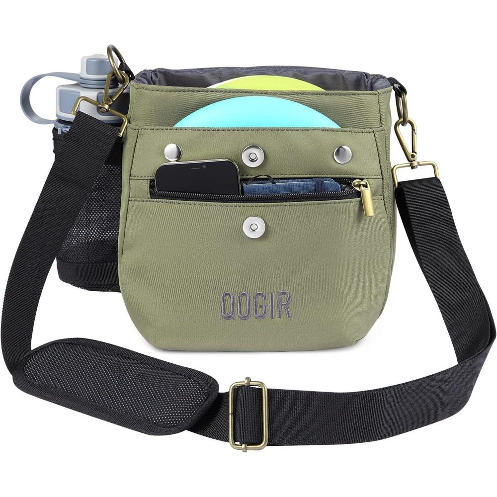 imageQOGIR Lightweight Disc Golf Bag Durable Disc Golf Bag with 8 Disc Capacity Introductory Discs Golf Bag Holds Water Bottle and Accessories Great for Beginners