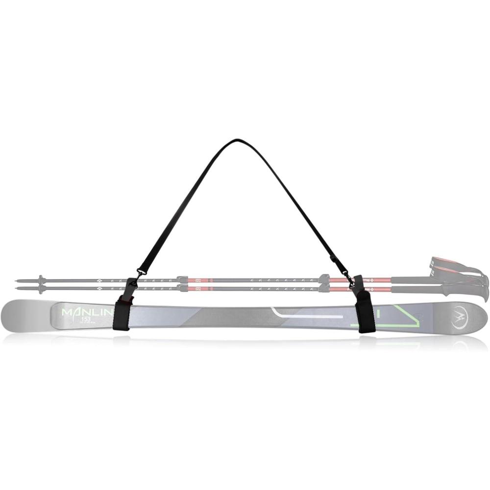 imageQOGIR Ski Strap and Pole Carrier Adjustable Cushioned Shoulder Sling for Easy Transport Ski Gear ampampSnowboard Carrying System1 Pack