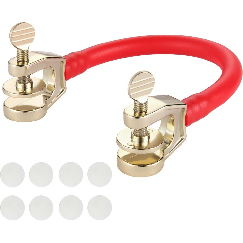 imageQOGIR Ski Tip Connector for Kids Durable Ski Clips with Stainless Steel Head Learn to Ski With Ski Training Tip Connector Portable Ski Training Aid To Teaches Speed Control for Beginners Dark Red