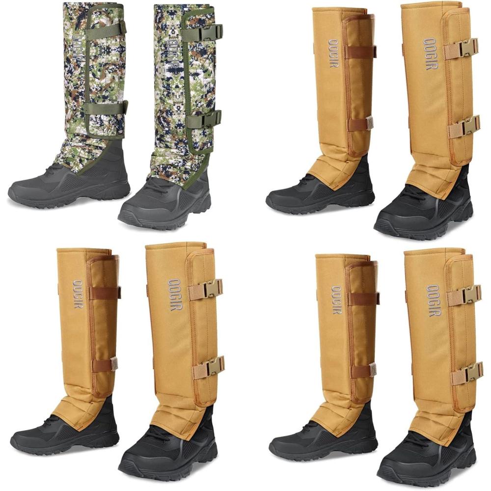 imageQOGIR Snake Gaiters 3 Pack ampamp Silent Camo Snake Chaps Snake Guards for Hunting Snake Gaiter Leggings for Men ampamp Women Snake Bite Protection for Lower Legs Snake Proof Gaiters with Adjustable Size