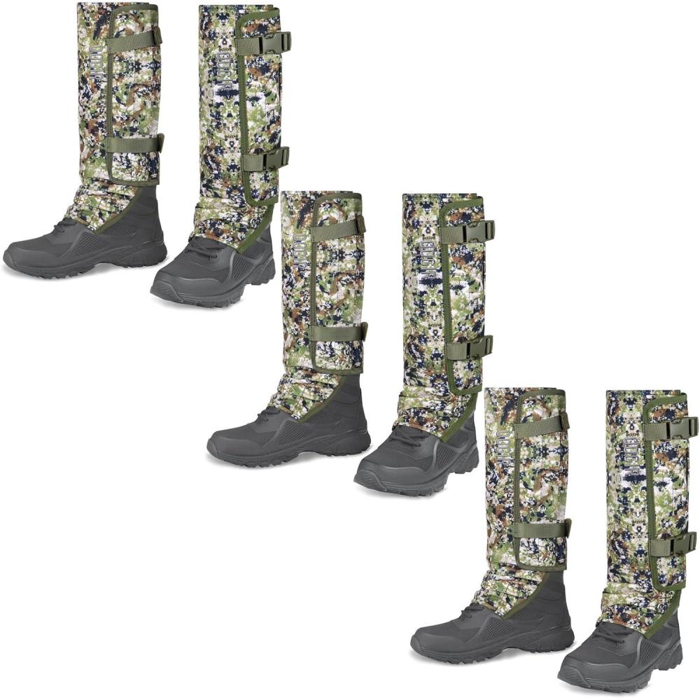 imageQOGIR Snake Giaters 3 Pack Waterproof Snake Guards ampamp Snake Chaps for Hunting Snake Bite Protection Woodland Camo 3 Pack