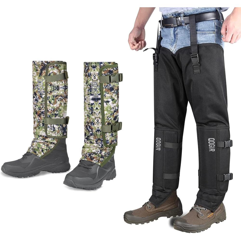 imageQOGIR Snake Guard Chaps ampamp Silent Camo Gaiters Snake Gear with Full Protection for Ankle to Lower and Thigh Legs from Snake Bites ampamp Briar Thorns ampamp Brush