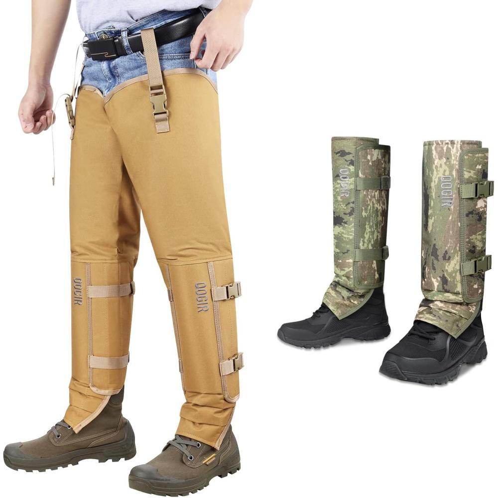 imageQOGIR Snake Guard Chaps for Hunting Snake Gear with Full Protection for Ankle to Lower and Thigh Legs from Snake Bites ampamp Briar Thorns ampamp Brush
