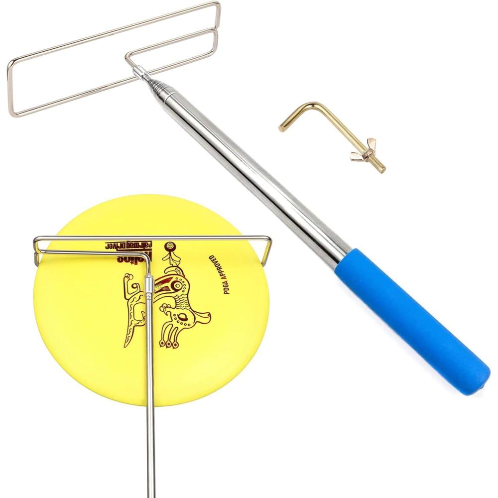 imageQOGiR Disc Golf Retriever Pole Telescoping Discs Retriever Extends Up to 16ft Disc Golf Grabber Tool with Durable Stainless Steel Frame Head ampamp Hook Retrieve Discs More Often Patented Technology