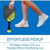 QOGIR Pickleball Ball Retriever: Easy Pick Up Without Bending Over, Fits Any Paddle(Black-1 Pack)