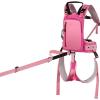 QOGIR Ski Harness for Kids: Teach Your Child The Speed Control of Skiing with Mini Backpack and Adjustable Seat Harness(Pink)