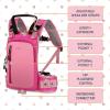 QOGIR Ski Harness for Kids: Teach Your Child The Speed Control of Skiing with Mini Backpack and Adjustable Seat Harness(Pink)