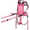 QOGIR Ski Harness for Kids: Teach Your Child The Speed Control of Skiing with Mini Backpack and Adjustable Seat Harness(Pink)