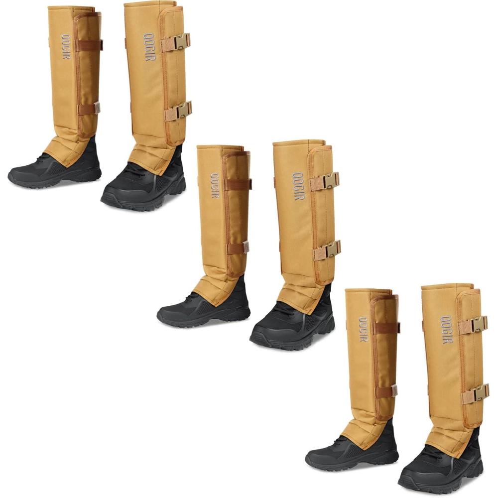 image:imageQOGIR Snake Gaiters 3 Pack Durable Snake Guards for Hunting Snake Gaiter Leggings for Men amp Women Snake Bite Protection for Lower Legs Snake Proof GaitersMud Color